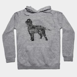 irish water spaniel dog black and white art Hoodie